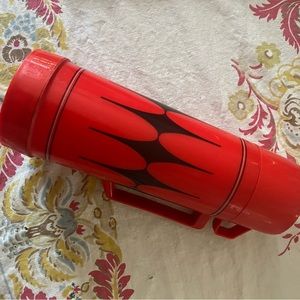 Vintage bright red atomic Aladdin thermos